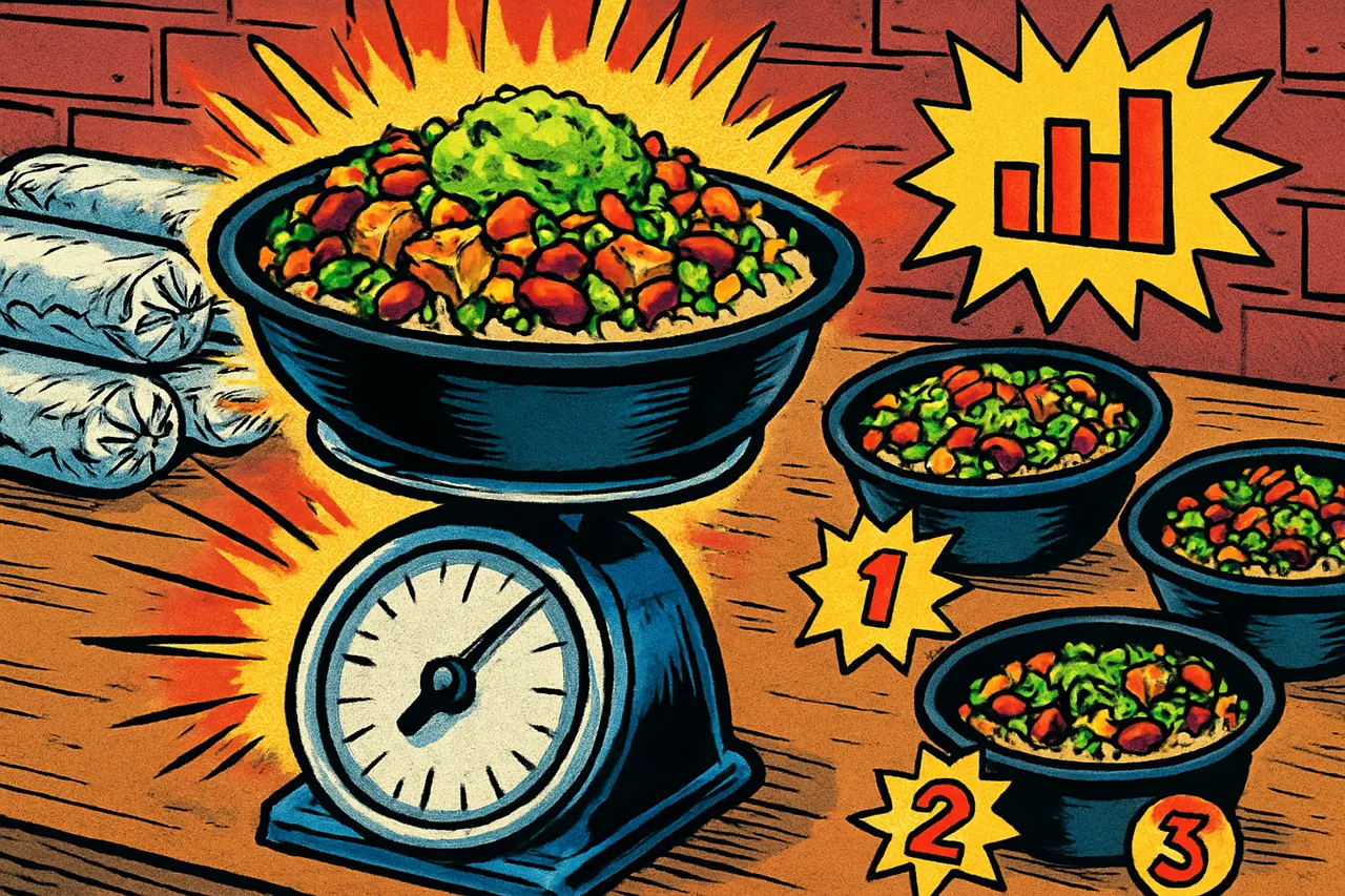Illustration for Chipotle bowl weight: customer reports + Wells Fargo data