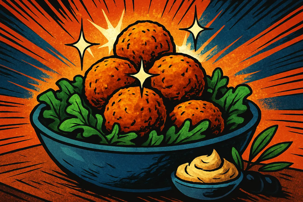 Illustration for Cava Bowl: Extra Falafel, No Rice (~790 cal)
