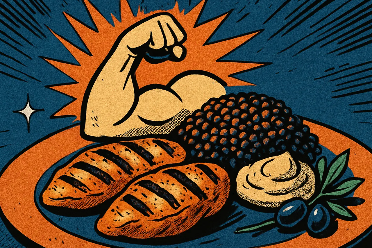 Illustration for Highest Protein Cava Bowl Build (~780 cal, 79g protein)