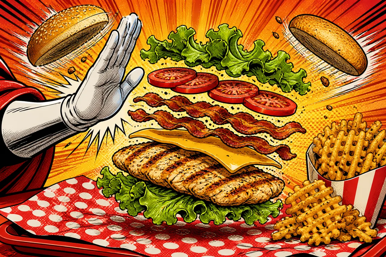 Illustration for Chick-fil-A Grilled Chicken Club, No Bun (~255 cal)