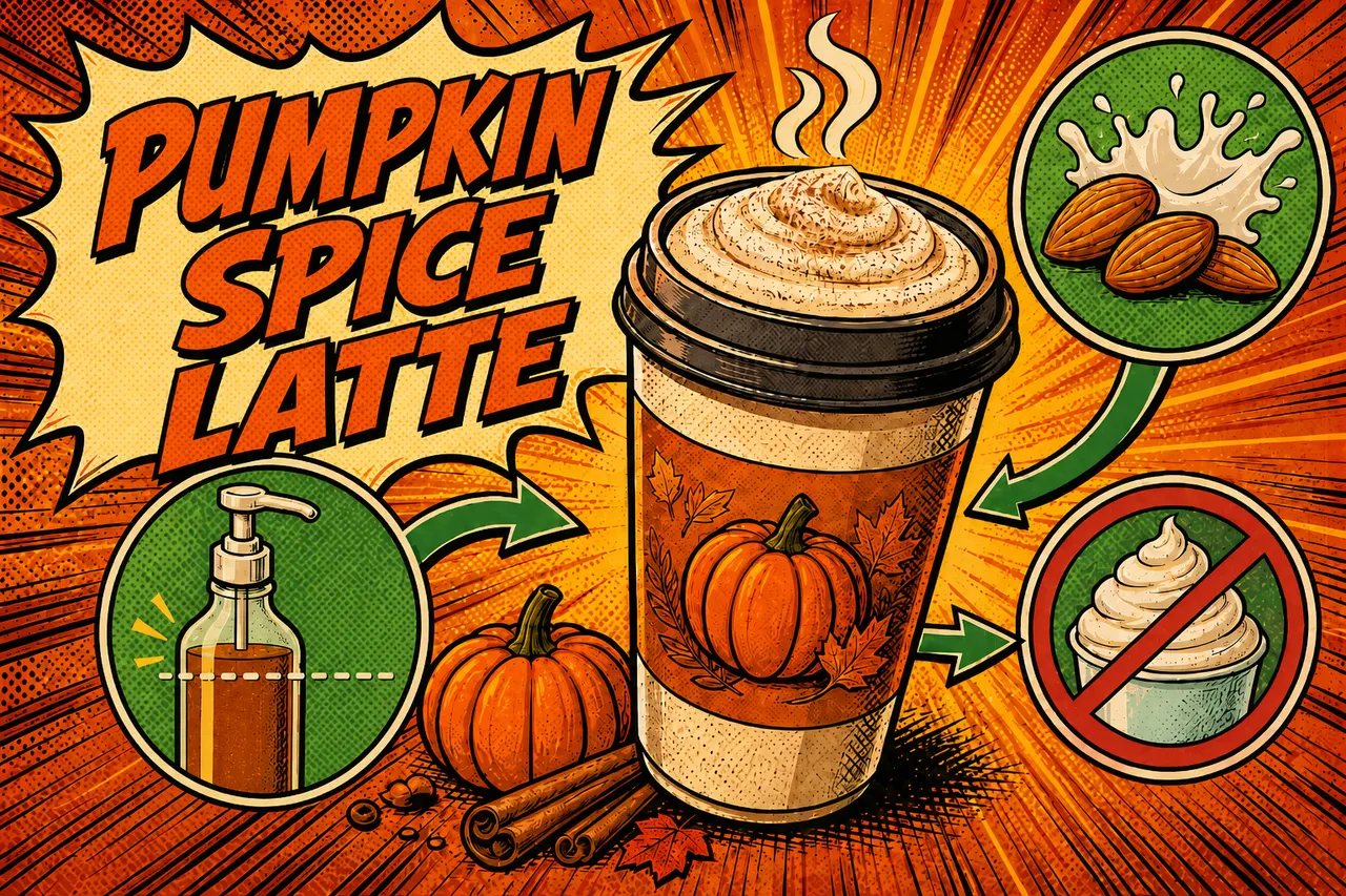 Illustration for Low-Cal Starbucks Pumpkin Spice Latte (~215 cal)